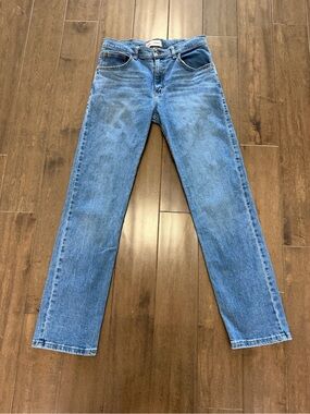 Custom Spider Web Heart Graphic Wrangler Jeans Straight Leg Blue